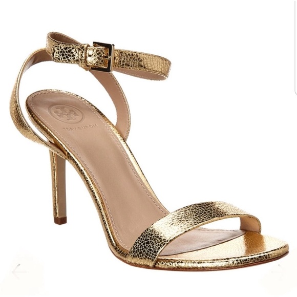 Tory burch Gold Strappy Sandals - Picture 1 of 4